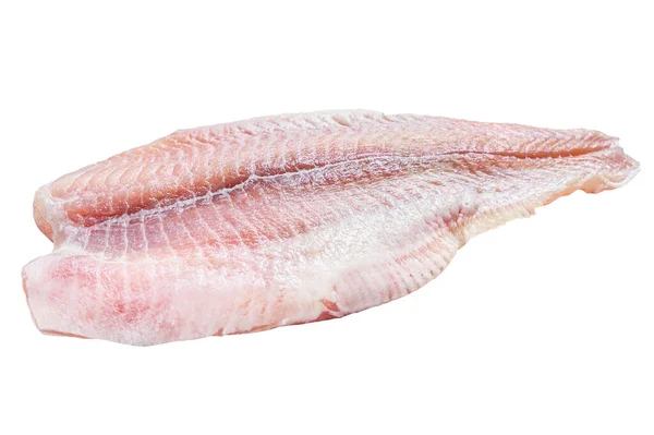 Frozen Pangasius Fish Fillet Isolated White Background — Stock Photo, Image