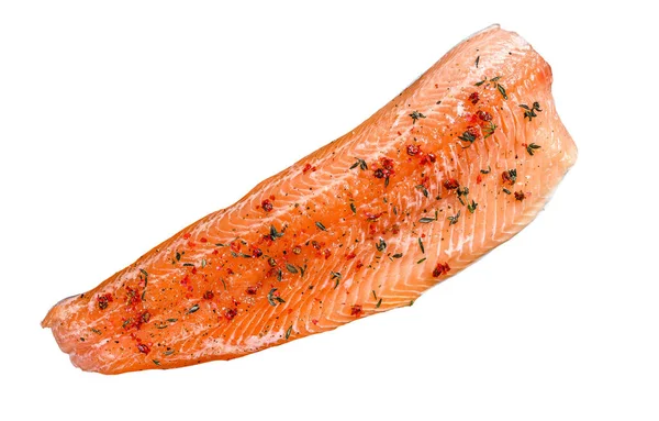 Salmon Trout Sea Fish Fillet Salt Pink Pepper Isolated White — Stock Photo, Image