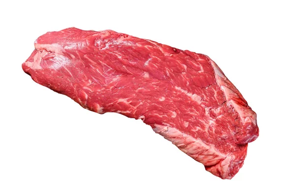 Rohe Flank Beef Steak Isoliert Auf Weißem Hintergrund — Stockfoto