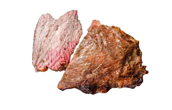 Roastbeef Tri Tip Steak Bbq Isoliert Auf Weißem Hintergrund — Stockfoto