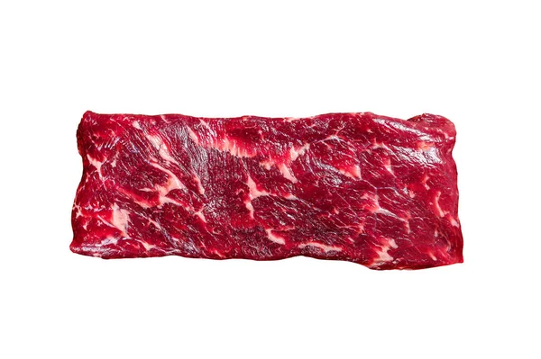 Syrový Mačetový Nebo Hovězí Steak Izolováno Bílém Pozadí — Stock fotografie
