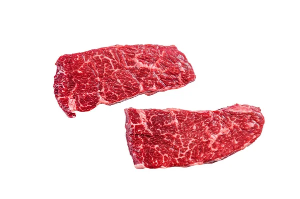 Nyers Denveri Steak Organikus Marhahús Fehér Alapon Elszigetelve — Stock Fotó