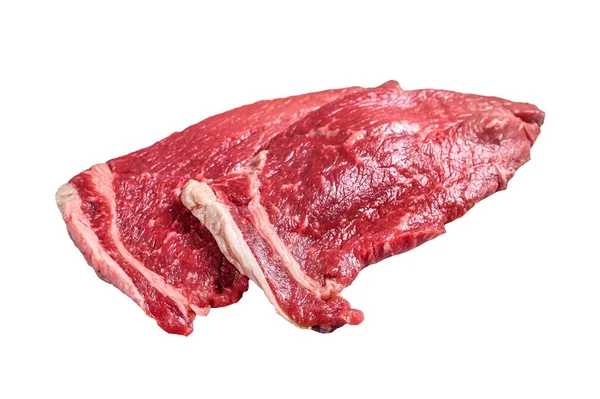 Rauwe Vleessteak Van Vers Kalfsvlees Geïsoleerd Witte Achtergrond — Stockfoto