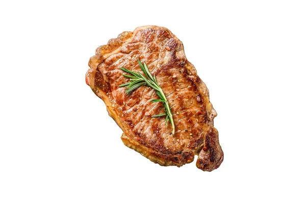 Bbq Strip New York Steak Nebo Striploin Izolováno Bílém Pozadí — Stock fotografie