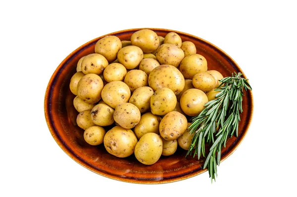 Rohe Baby Mini Kartoffeln Isoliert Auf Weißem Hintergrund — Stockfoto