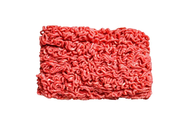 Rauw Gehakt Gemalen Vlees Geïsoleerd Witte Achtergrond — Stockfoto