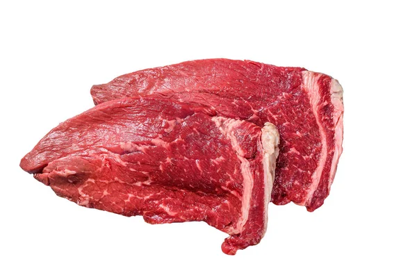 Viande Veau Fraîche Crue Hacher Steak Isolé Sur Fond Blanc — Photo