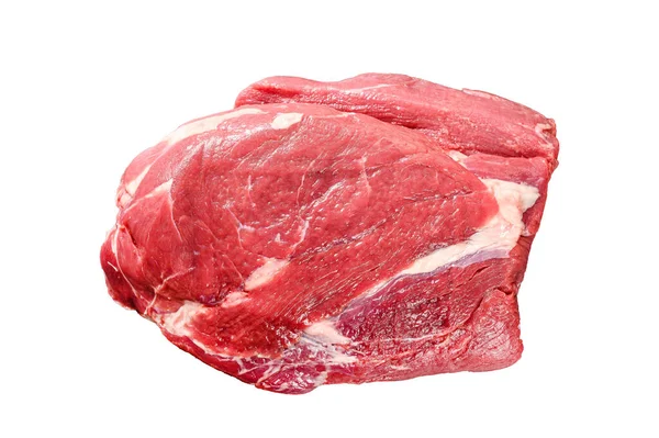 生牛扒牛肉切碎 黑安格斯牛肉因白人背景而被隔离 — 图库照片