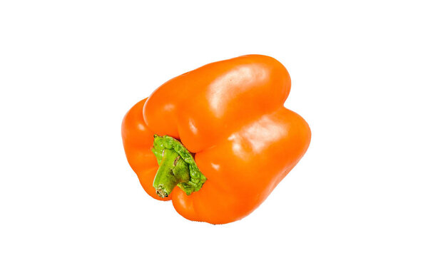 Оранжевый, желтый сладкий перец. Изолированный на белом фоне