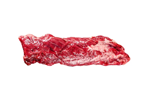 Lame Supérieure Crue Steak Denver Isolé Sur Fond Blanc — Photo