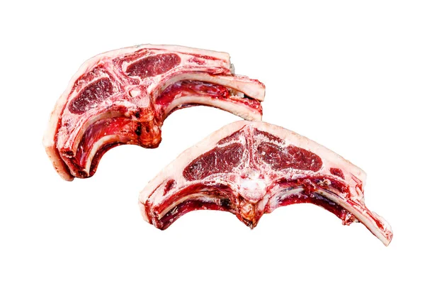 Raw Lamb Chops Fresh Cut Isolated White Background — Stock Photo, Image