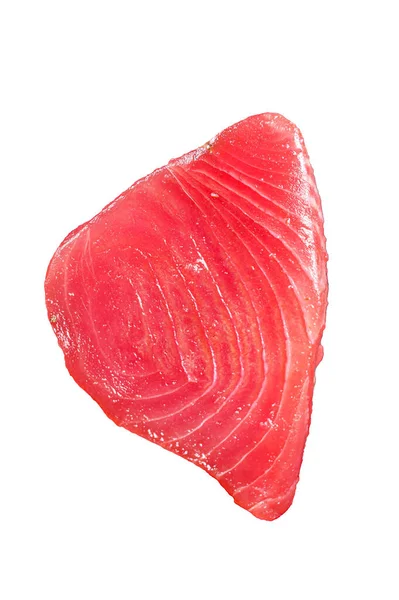 Çiğ Bonfile Ton Balığı Beyaz Arkaplanda Izole — Stok fotoğraf