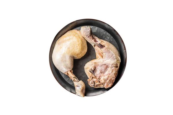 Coscia Pollo Vapore Cucina Asiatica Isolato Sfondo Bianco — Foto Stock