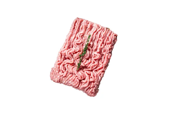 Pui Măcinat Sau Carne Crudă Curcan Tablă Lemn Izolat Înaltă — Fotografie, imagine de stoc