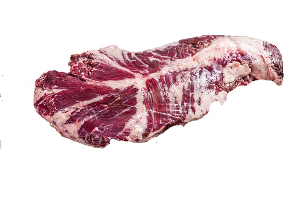 生肉或红烧牛肉牛排 高质量的隔离 白色背景 — 图库照片