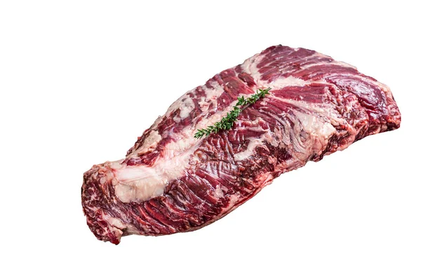 Cintre Onglet Viande Bœuf Crue Steak Sur Table Boucher Avec — Photo