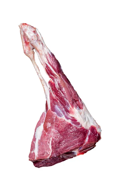 Carne Intera Coscia Agnello Crudo Sull Osso Isolato Alta Qualità — Foto Stock