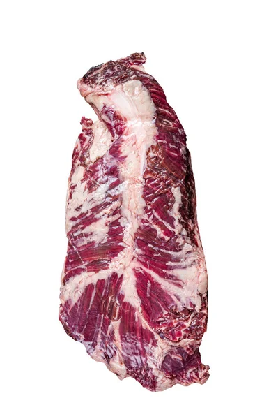 Rauwe Hangende Malse Onglet Rundvlees Steak Hoge Kwaliteit Isolate Witte — Stockfoto