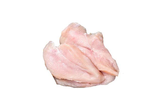 Ακατέργαστες Κομμένες Κοτολέτες Στήθους Κοτόπουλου Ξύλο Κοπής Μπαλτά Υψηλής Ποιότητας — Φωτογραφία Αρχείου