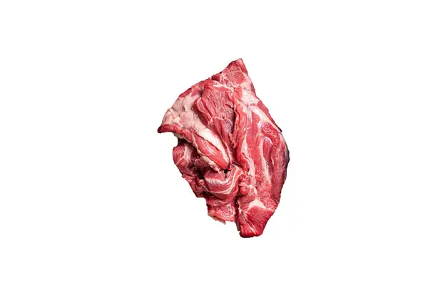 Carne Cordeiro Pescoço Carneiro Carne Crua Desossada Bandeja Madeira Alta — Fotografia de Stock