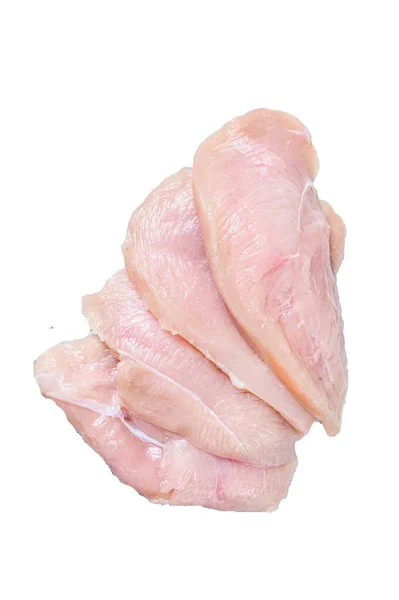 スライスされた鶏肉の乳房のフィレットステーキ 高品質のアイソレート ホワイトバック — ストック写真