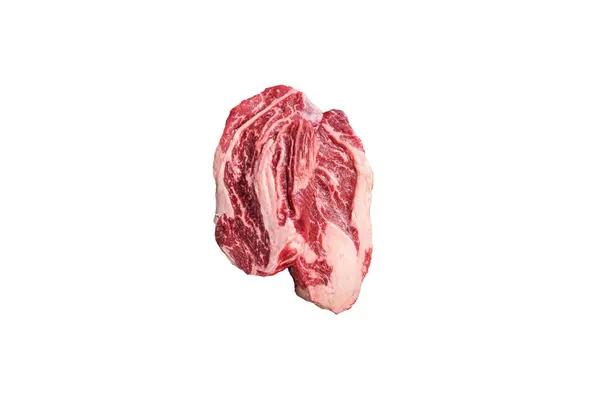 Rauwe Chuck Roll Vlees Steaks Een Houten Plank Met Tijm — Stockfoto