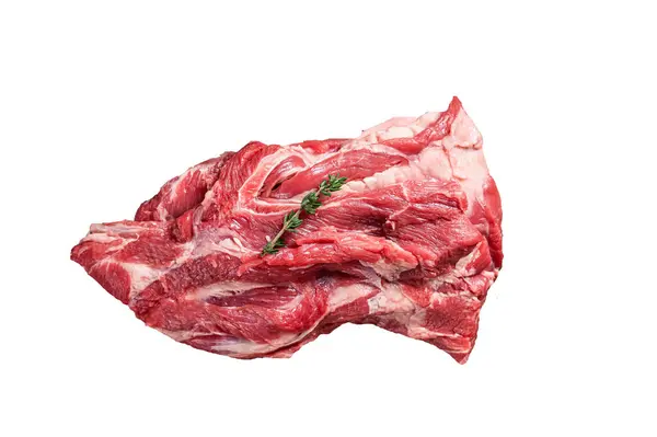 Raw Boneless Lamb Meat Raw Neck Meat Wooden Board High — Stock Photo, Image