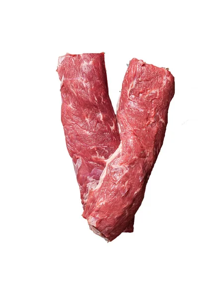 Ongekookte Lamsfilet Rauw Vlees Van Mutton Slagersknip Hoge Kwaliteit Isolate — Stockfoto
