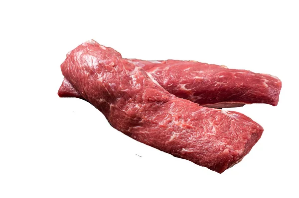 未熟羊腰肉片 羊肉生肉切肉 高质量的隔离 白色背景 — 图库照片