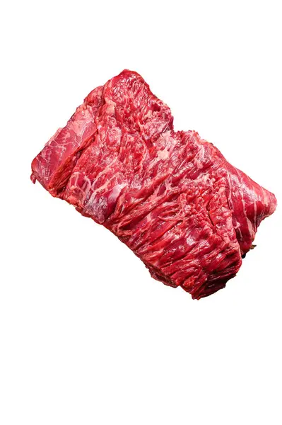 Großes Stück Rohes Rindfleischbrustfilet Mit Kräutern Und Fleischspalter Hohe Qualität — Stockfoto