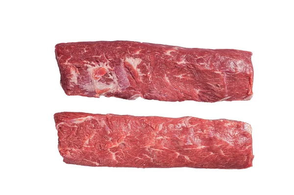 Rauwe Lamsfilet Mutton Sirloin Meat Slagerstafel Hoge Kwaliteit Isolate Witte — Stockfoto