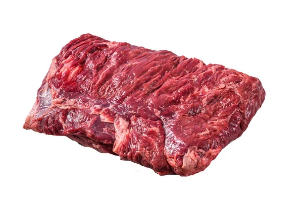 Surowy Kawałek Marmurowego Mięsa Wołowego Wysokiej Jakości Izolat Białe Tło — Zdjęcie stockowe