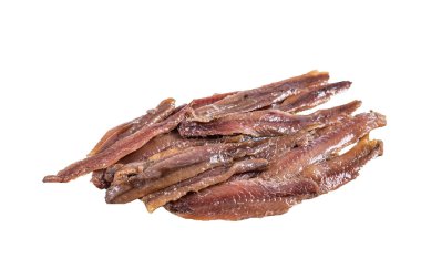 Konserve ançüezli balık fileto zeytinyağında. Yüksek kalite tecrit, beyaz arkaplan