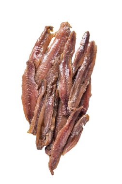 Konserve ançüezli balık fileto zeytinyağında. Yüksek kalite tecrit, beyaz arkaplan