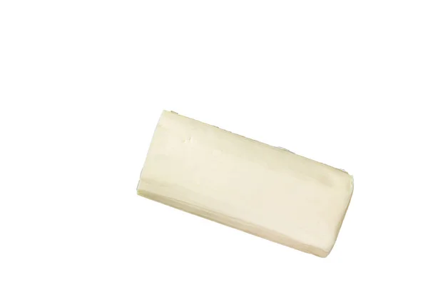 Manteiga Fatiada Espalhe Bloco Uma Tábua Madeira Com Ervas Alta — Fotografia de Stock