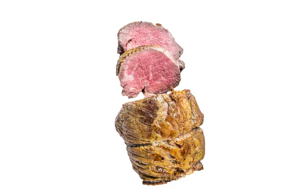 Filet Mięsa Wołowego Kuchennym Stole Wysokiej Jakości Izolat Białe Tło — Zdjęcie stockowe
