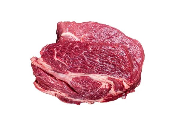 Raw Chuck Eye Roll Steak Bœuf Sur Table Boucher Isolat — Photo