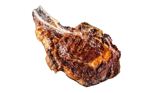BBQ Grilled Tomahawk or rib eye with bone beef steak. Isolated, white background