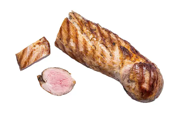 Жареное Мясо Свинины Гриле Изолированный Белом Фоне — стоковое фото