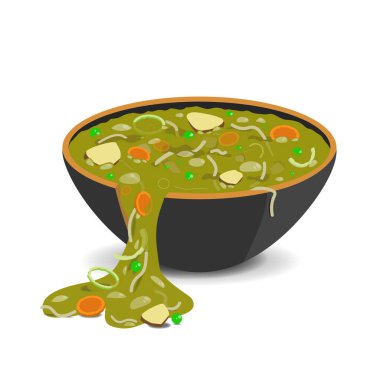 Çeşitli malzemelerle karışık sebze çorbası.