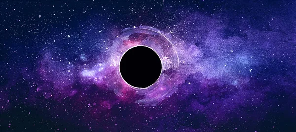 Ack Hole Suluboya Çizimi Uzay Galaksisi — Stok Vektör