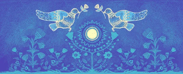 Paloma Azul Voladora Símbolo Paz Sin Concepto Guerra — Archivo Imágenes Vectoriales