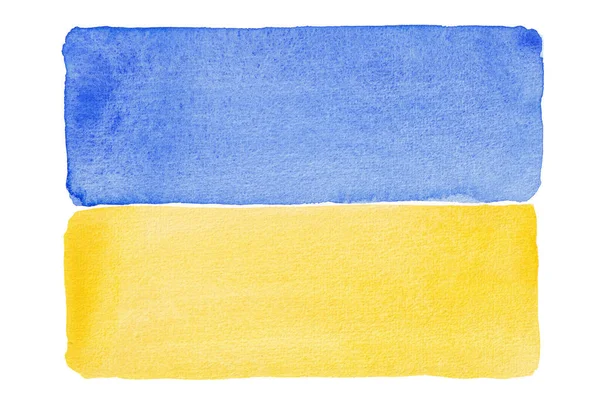 Hand Painted Watercolour Ukraine Flag Background — Stock Photo, Image