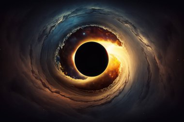 Black hole illustration. Space galaxy