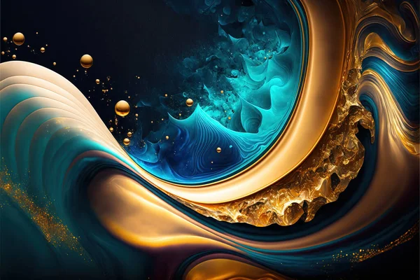 Turquoise abstract background with wave shapes