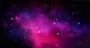 Space background with realistic nebula and shining stars. Magic colorful galaxy