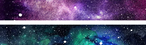 Space Background Realistic Nebula Shining Stars Decorative Washi Tape — Image vectorielle