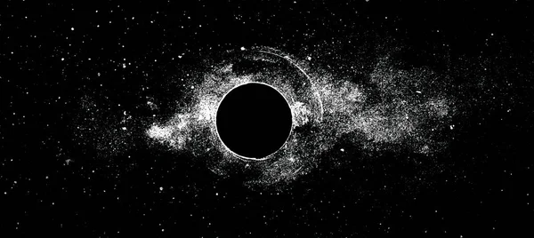 Black Hole Ink Illustration Space Galaxy — Vettoriale Stock