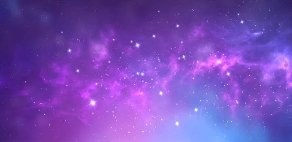 Fundal Spațial Nebuloasă Realistă Stele Strălucitoare Galaxie Magică Colorată — Vector de stoc