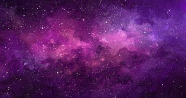 Kozmik çizim. Güzel renkli bir arka plan. Suluboya